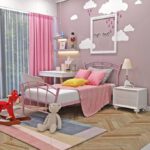 Cadre de lit en métal simple et élégant pour chambre d'enfant fille - 208x95x28cm - Rose