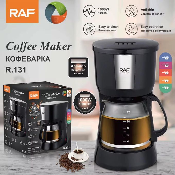 Cafetière Electrique filtre anti-goutte 12 tasses - 1000W - R131