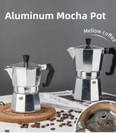 Cafetière Italienne Moka en Aluminium 3/6 / 9/12 Tasses