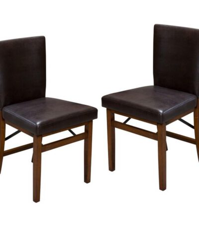CHAISE DE SALLE A MANGER FOLDING CHAIR EN CUIR NOIR ET PLIABLE