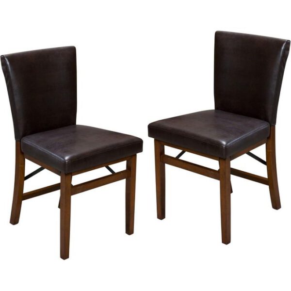 CHAISE DE SALLE A MANGER FOLDING CHAIR EN CUIR NOIR ET PLIABLE
