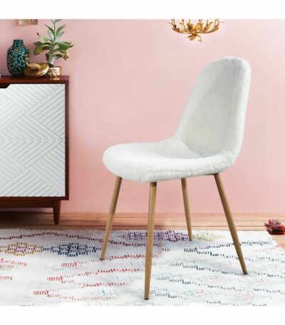 Chaise Imitation Fourrure Aurea Blanche