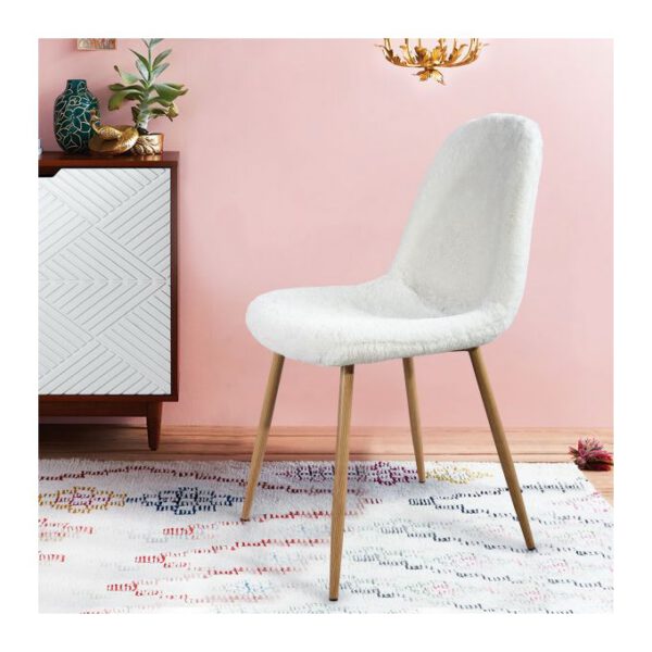 Chaise Imitation Fourrure Aurea Blanche