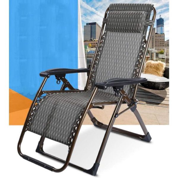 Chaise longue pliante de relaxation solide et confortable