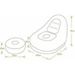 Chaise longue, pouf gonflable de luxe et repose-pieds avec tissu en peluche douce – Idéal pour la maison et le jardin, les jeux, les pique-niques, la plage, les festivals...