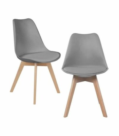 CHAISE SCANDINAVE COQUE PP AVEC COUSSIN GRISE