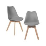 Chaise Scandinave Coque PP - Coussin - Gris