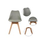 Chaise Scandinave Coque PP - Coussin - Gris