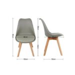 Chaise Scandinave Coque PP - Coussin - Gris