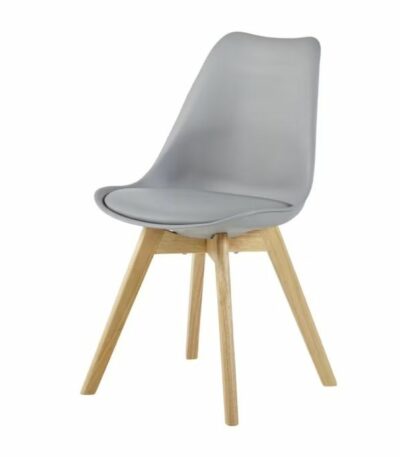 CHAISE SCANDINAVE COQUE PP REMBOURREE TAUPE