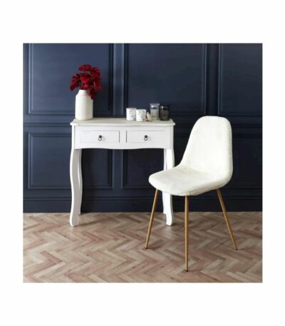 Chaises Imitation Fourrure Aurea Blanche