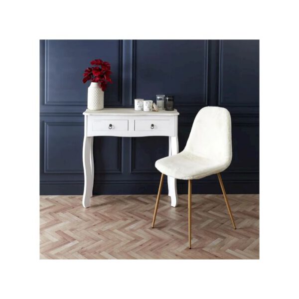 Chaises Imitation Fourrure Aurea Blanche