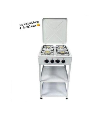 Cuisinière 4 feux brûleur s Blanc/Noir