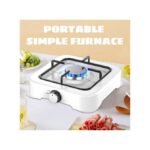 Cuisinière à Gaz Portable à Brûleur Unique, Cuisinière à Gaz De Camping, Facile à Nettoyer - Blanc