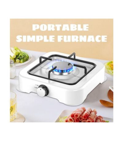 Cuisinière à Gaz Portable à Brûleur Unique, Cuisinière à Gaz De Camping, Facile à Nettoyer - Blanc