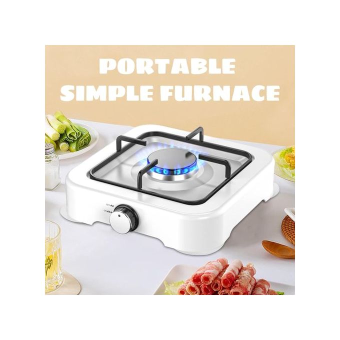 Cuisinière à Gaz Portable à Brûleur Unique, Cuisinière à Gaz De Camping, Facile à Nettoyer - Blanc