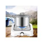 Cuisinière à Gaz Portable à Brûleur Unique, Cuisinière à Gaz De Camping, Facile à Nettoyer - Blanc