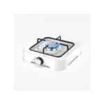 Cuisinière à Gaz Portable à Brûleur Unique, Cuisinière à Gaz De Camping, Facile à Nettoyer - Blanc