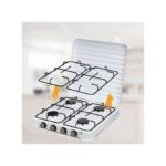 Cuisinière à Gaz Portable à Quatre Brûleurs, Cuisinière à Gaz De Camping, Facile à Nettoyer - Blanc