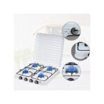 Cuisinière à Gaz Portable à Quatre Brûleurs, Cuisinière à Gaz De Camping, Facile à Nettoyer - Blanc