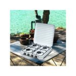 Cuisinière à Gaz Portable à Quatre Brûleurs, Cuisinière à Gaz De Camping, Facile à Nettoyer - Blanc