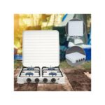 Cuisinière à Gaz Portable à Quatre Brûleurs, Cuisinière à Gaz De Camping, Facile à Nettoyer - Blanc