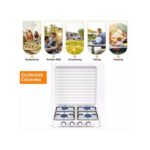Cuisinière à Gaz Portable à Quatre Brûleurs, Cuisinière à Gaz De Camping, Facile à Nettoyer - Blanc