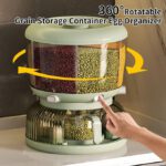 Distributeur de Cereales rotatifs à 360° - 6 compartiments - 6,4 kg avec boîte de rangement pour œufs