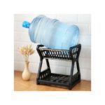 Double Kitchen Dishwasher, Plates Shelf, Storage Shelf, Drainer - Black
