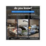 Double Kitchen Dishwasher, Plates Shelf, Storage Shelf, Drainer - Black