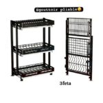 EGOUTTOIR A VAISSELLE MURAL Égouttoir à 3 niveaux et étagère de rangement de cuisine