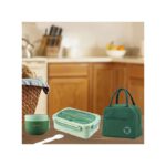Ensemble Boîte à Lunch 3 Pièces Avec Couverts, Sac Thermique, Tasse De Petit-déjeuner Vert