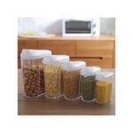 Ensemble De Cinq Boîtes De Rangement De Céréales De Cuisine Transparentes Pour La Maison