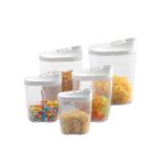Ensemble De Cinq Boîtes De Rangement De Céréales De Cuisine Transparentes Pour La Maison