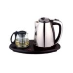 Ensemble de théière double bouilloire électrique en verre en acier inoxydable
