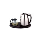 Ensemble de théière double bouilloire électrique en verre en acier inoxydable