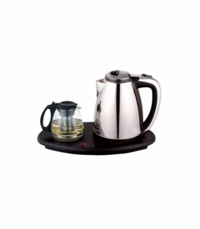 Ensemble de théière double bouilloire électrique en verre en acier inoxydable