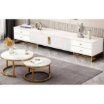 Ensemble Meuble Tv et Table Basse BLANC
