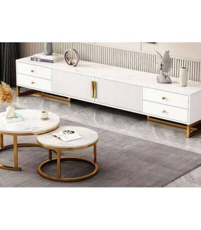 Ensemble Meuble Tv et Table Basse BLANC