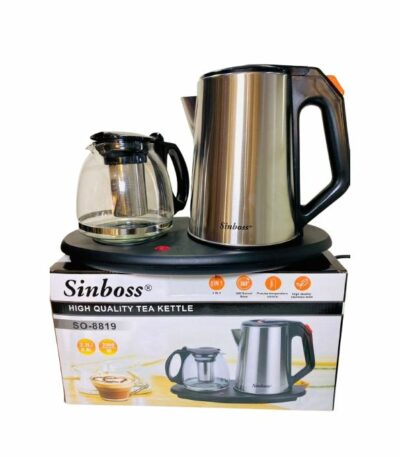 Ensemble Plaque Chauffante Bouilloire ou Chauffe Eau Electrique en Inox 2L