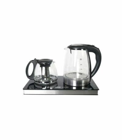Ensemble Plaque Chauffante Bouilloire ou Chauffe Eau Electrique en VERRE