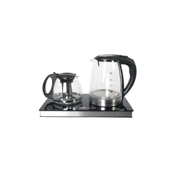Ensemble Plaque Chauffante Bouilloire ou Chauffe Eau Electrique en VERRE