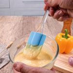 Ensemble ustensiles de pinceau et spatule en silicone Bleu