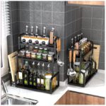 Etagère de Rangement 3niveaux égouttoir - Noir