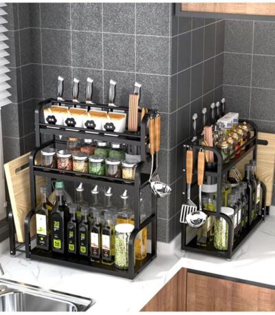 Etagère de Rangement 3niveaux égouttoir - Noir