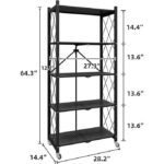 Étagère de rangement - 5 niveaux avec roulettes - Noir