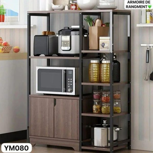 Étagère de rangement cuisine- meuble à micro onde - 2 Portes - 90cmx111cm