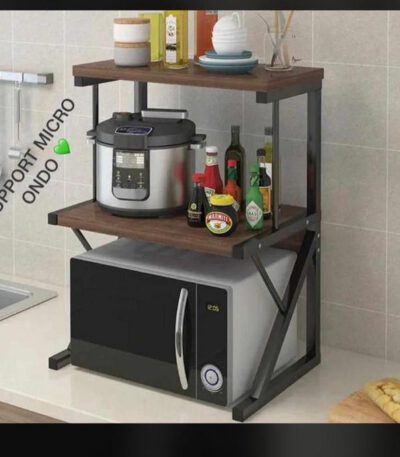 Étagère Support Micro-onde épices et autres Metal et bois