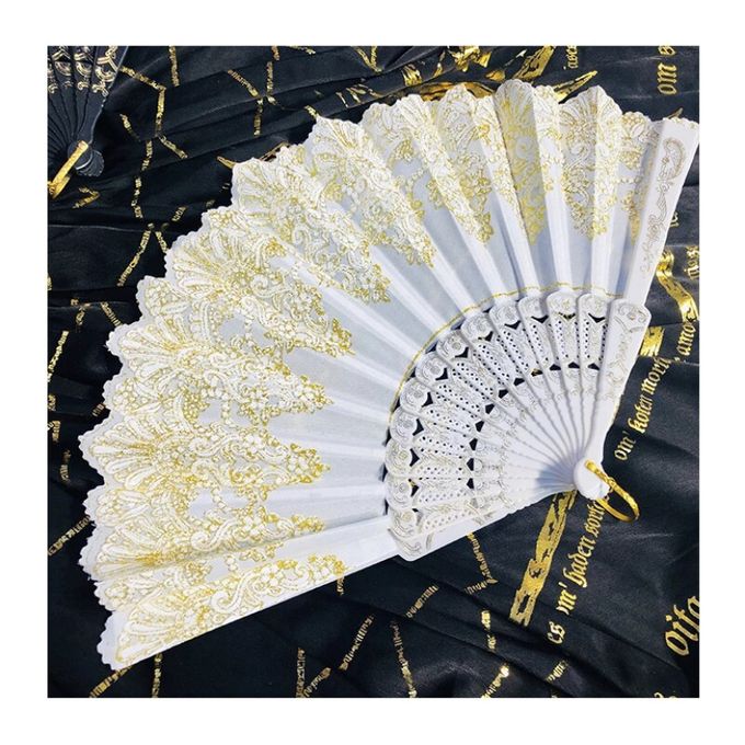Éventail ventilateur pliant - Blanc