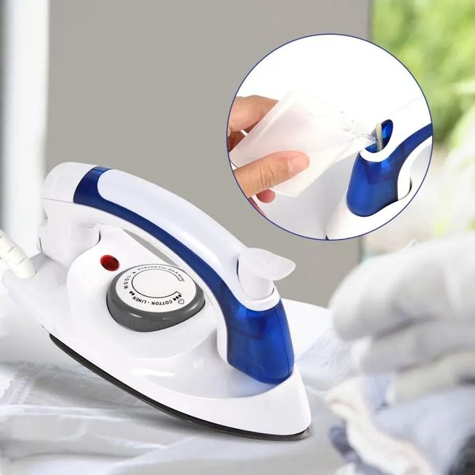 Fer A Repasser A Vapeur - Pour Voyage - Puissance 220V - Blanc/ Bleu